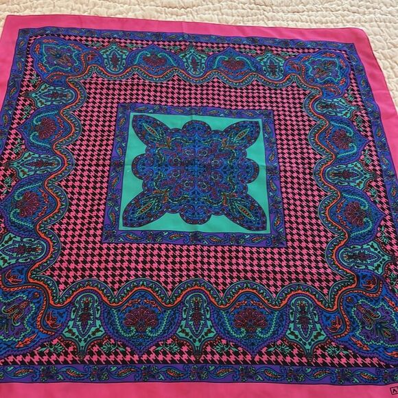 Axcess Pink and Blue Paisley Scarf - Picture 2 of 9